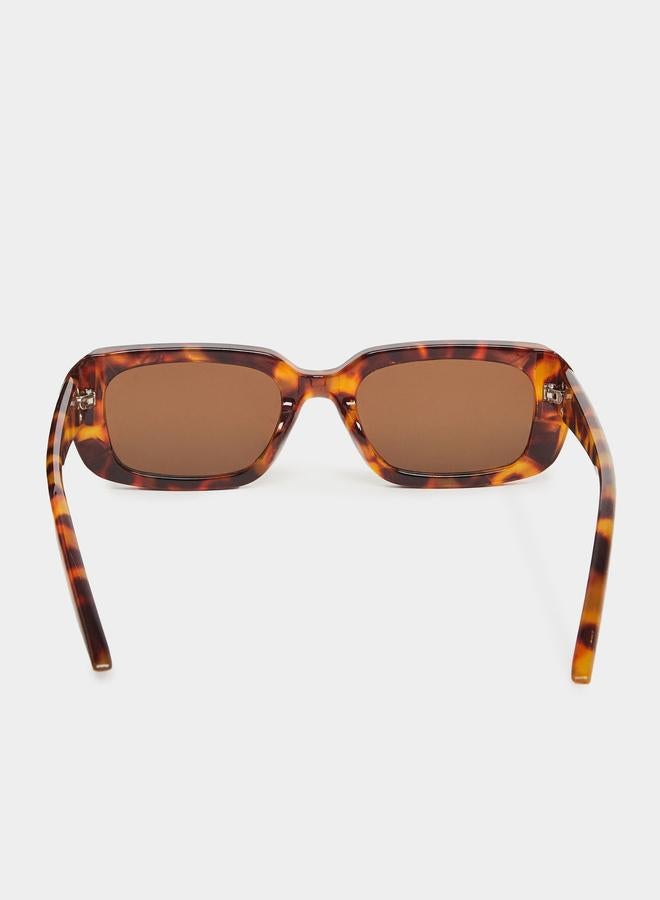 ستايلي نظارة شمسية بإطار مربع بنقشة سلحفاة للنساء - Image 4